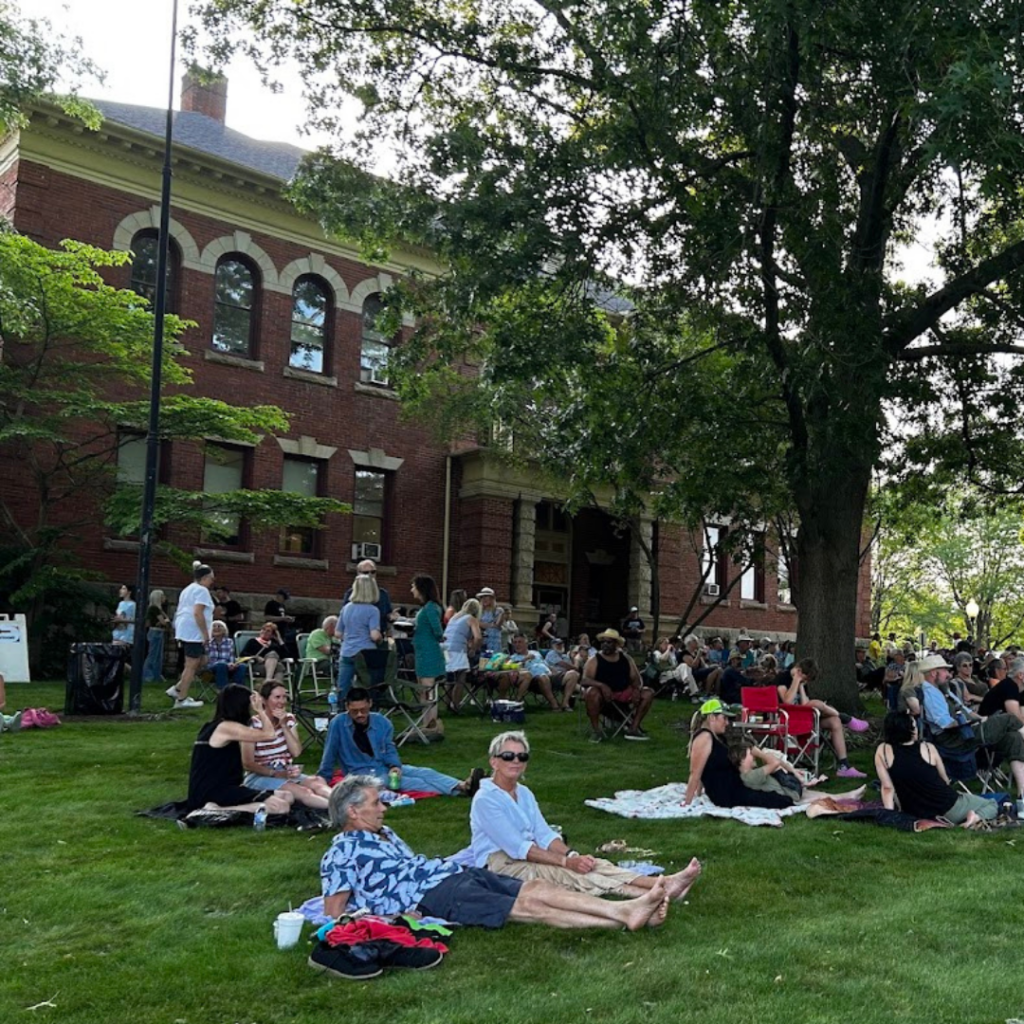 crowd in front of Wayne Center for the Arts